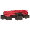 vidaXL Ensemble de canap&eacute; de jardin 8 pc Marron polyrotin