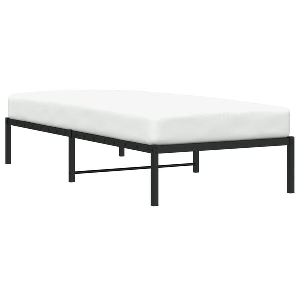vidaXL Cadre de lit m&eacute;tal sans matelas noir 90x190 cm