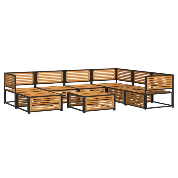 vidaXL Salon de jardin avec coussins 8 pcs bois massif d'acacia