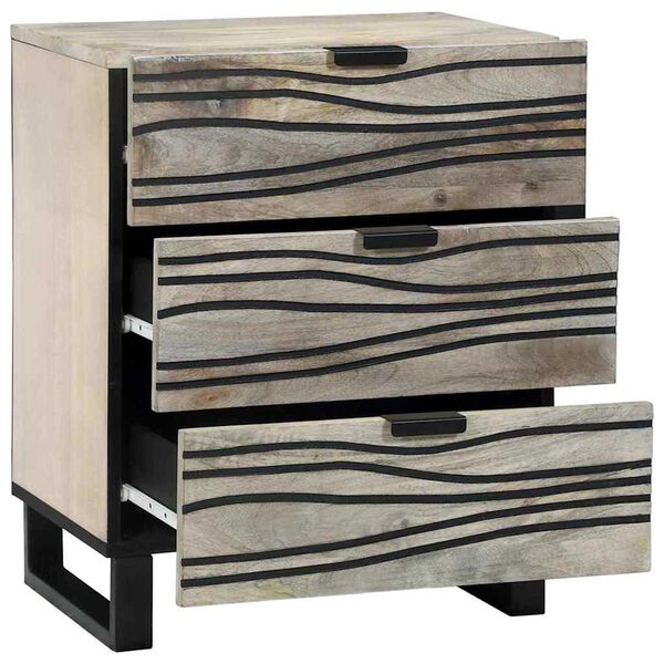 vidaXL Cabinet de chevet avec tiroir Blanc et Noir 50 x 33 x 62 cm