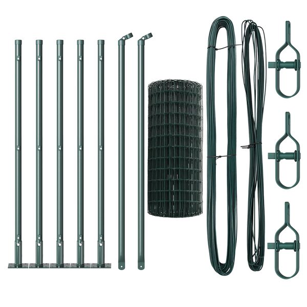 vidaXL Cl&ocirc;ture avec poteau Vert 0,4 x 10 m Acier et PVC