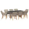 vidaXL Ensemble de salle &agrave; manger pour jardin 9 pc Gris clair