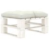 vidaXL Repose-pied palette de jardin avec coussin beige Bois