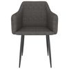 vidaXL Chaises &agrave; manger lot de 2 gris fonc&eacute; tissu