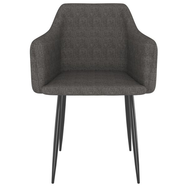 vidaXL Chaises &agrave; manger lot de 2 gris fonc&eacute; tissu