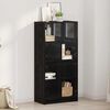 vidaXL Haut Armoire Ch&ecirc;ne noir 68 x 37 x 142 cm Bois d'ing&eacute;nierie