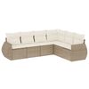 vidaXL Salon de jardin avec coussins 6 pcs beige r&eacute;sine tress&eacute;e
