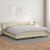 vidaXL Sommier &agrave; lattes de lit avec matelas Cr&egrave;me 200x200cm Similicuir