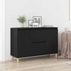 vidaXL Buffet avec tiroir Noir 102 x 35 x 60 cm Bois d'ing&eacute;nierie