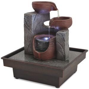 vidaXL Fontaine d'int&eacute;rieur avec lampe LED Polyr&eacute;sine