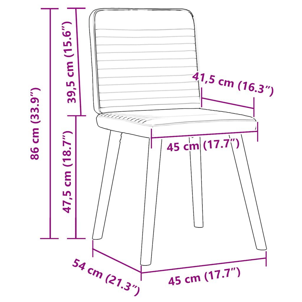 vidaXL Chaises à manger lot de 6 noir tissu
