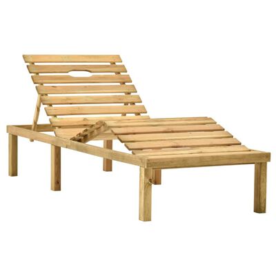 vidaXL Chaise longue de jardin avec table Bois de pin imprégné