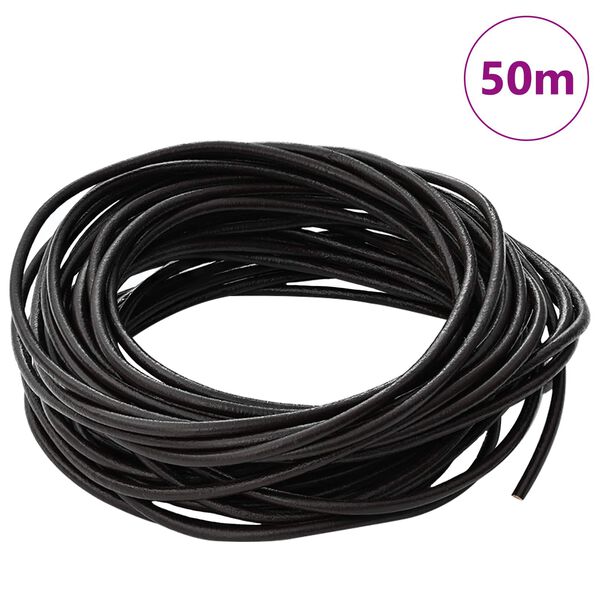 vidaXL Corde en Cuir Marron fonc&eacute; &Oslash;2,5 mm x 50 m Cuir