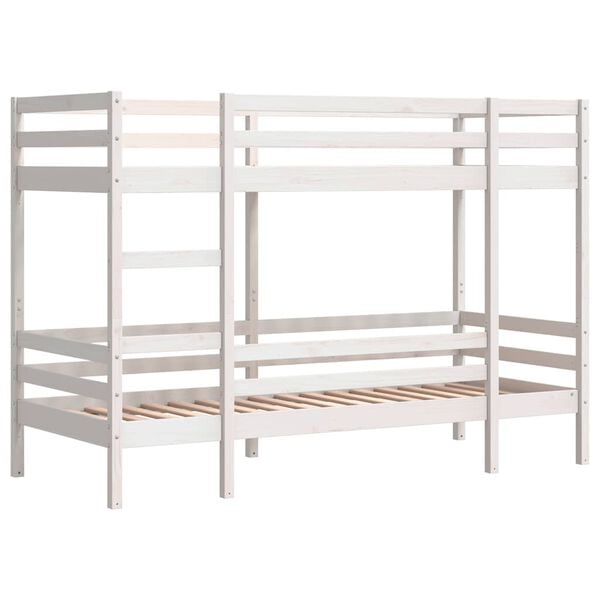vidaXL Lit superposé sans matelas blanc 90x200 cm bois de pin massif