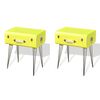 vidaXL Tables de chevet 2 pcs 49,5x36x60 cm Jaune