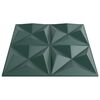 vidaXL Panneaux muraux 12 pcs Vert Origami 50 x 50 cm Mousse XPS