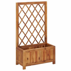 vidaXL Lit sur&eacute;lev&eacute; de jardin avec treillis Bois massif d'acacia