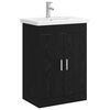 vidaXL Ensemble de mobilier de salle de bain Ch&ecirc;ne noir