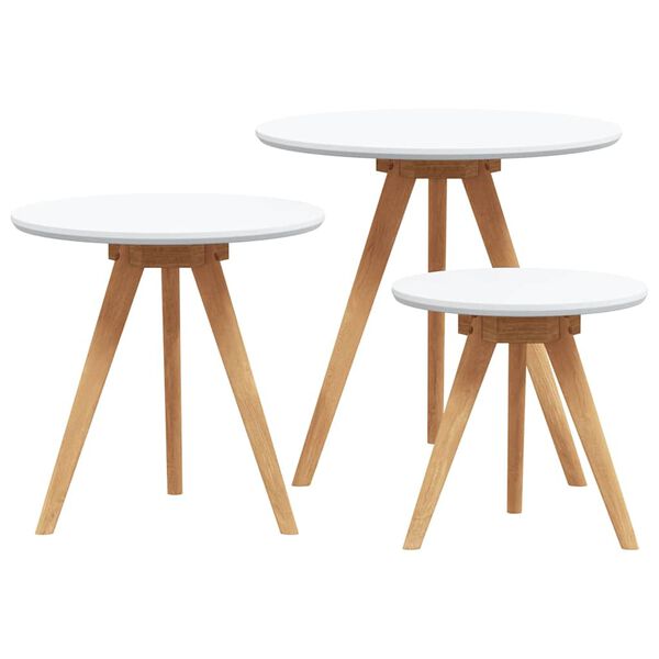 vidaXL Table basse 3 pcs Marron Bois de noyer massif