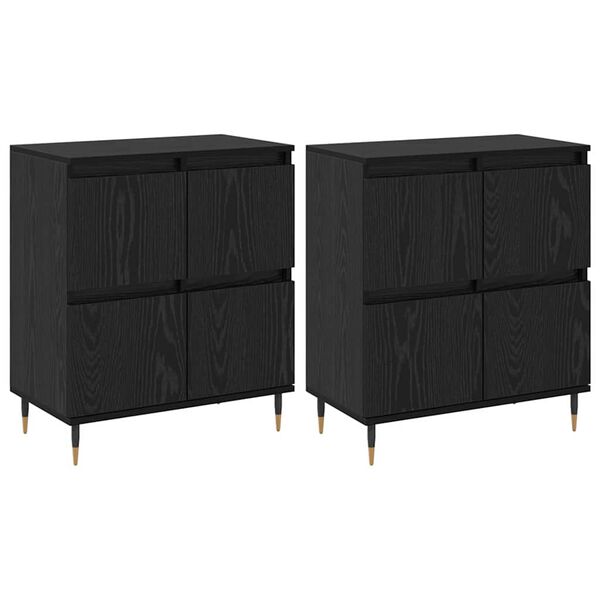vidaXL Armoire de rangement 2 pcs Ch&ecirc;ne noir 60 x 35 x 70 cm