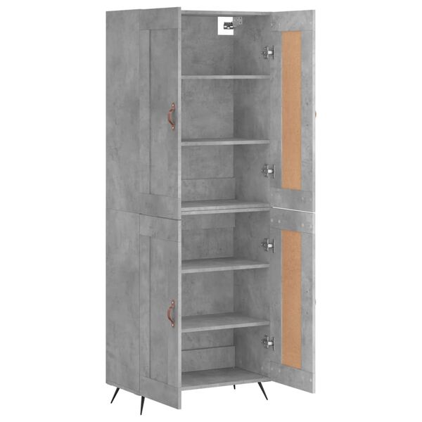 vidaXL Buffet haut Gris b&eacute;ton 69,5x34x180 cm Bois d'ing&eacute;nierie