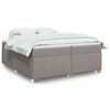 vidaXL Sommier &agrave; lattes de lit avec matelas Taupe 200x200 cm Tissu