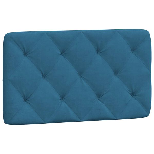 vidaXL Coussin de tête de lit bleu 90 cm velours