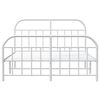 vidaXL Cadre de lit m&eacute;tal sans matelas et pied de lit blanc 140x190 cm