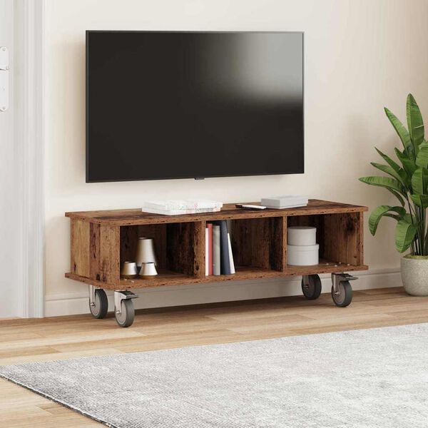 vidaXL Meuble TV Bois ancien 100 x 35 x 35 cm Bois d'ing&eacute;nierie