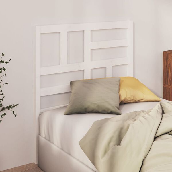 vidaXL T&ecirc;te de lit Blanc 96x4x104 cm Bois massif de pin