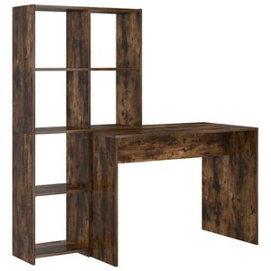 vidaXL Bureau Ch&ecirc;ne fum&eacute; 138,5 x 55 x 143 cm Bois d'ing&eacute;nierie