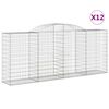 vidaXL Paniers à gabions arqués 12 pcs 300x50x120/140 cm fer galvanisé