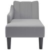 vidaXL Fauteuil long avec accoudoir droit gris clair tissu
