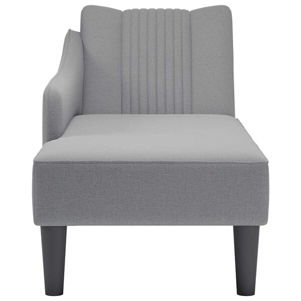 vidaXL Fauteuil long avec accoudoir droit gris clair tissu