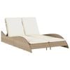 vidaXL Chaise longue avec coussins beige 114x205x73 cm r&eacute;sine tress&eacute;e