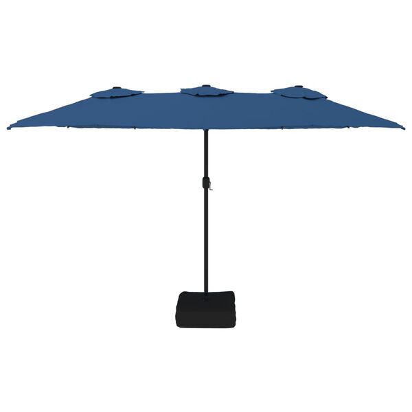 vidaXL Parasol de jardin à double tête bleu azuré 449x265 cm