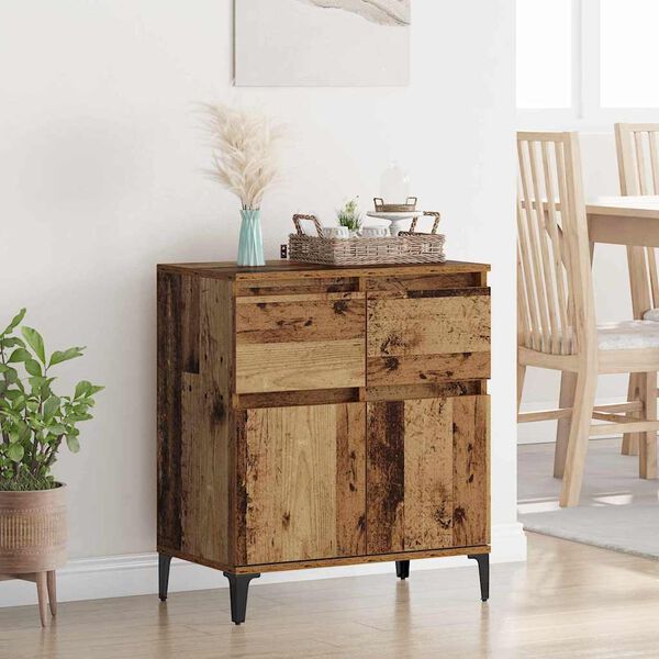 vidaXL Buffet Bois Ancien 60 x 35 x 70 cm Bois d'ing&eacute;nierie et fer