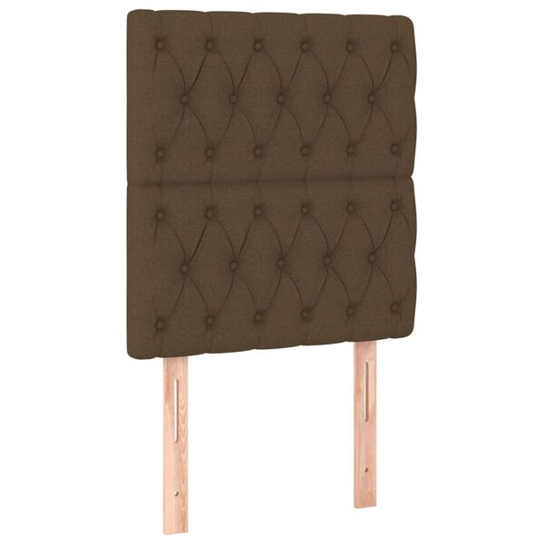 vidaXL Tête de lit à LED Marron foncé 80x7x118/128 cm Tissu