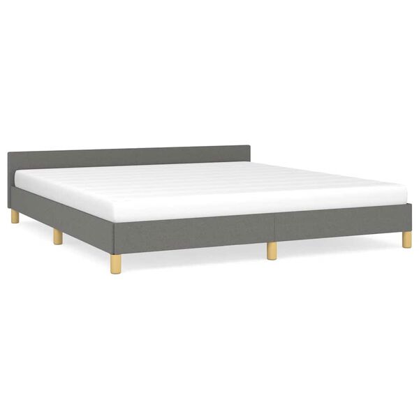 vidaXL Cadre de lit sans matelas gris fonc&eacute; 180x200 cm tissu