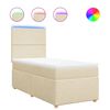 vidaXL Sommier &agrave; lattes de lit avec matelas Cr&egrave;me 90x200 cm Tissu