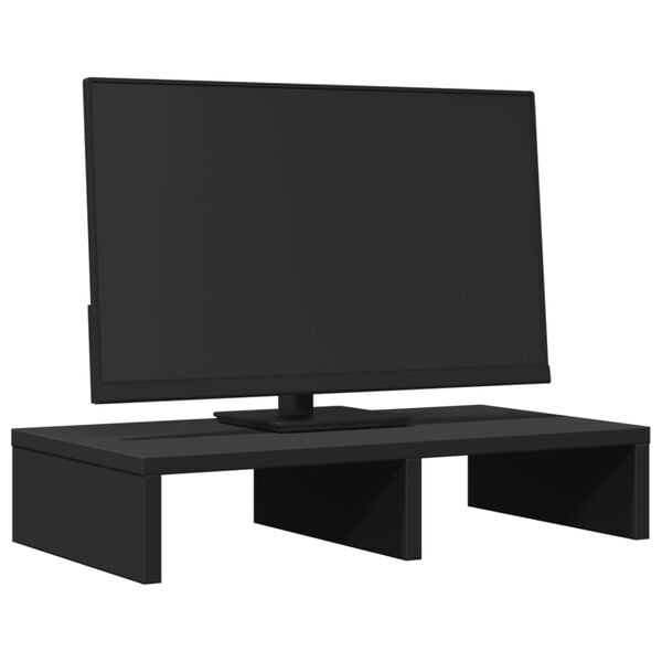 vidaXL Support de moniteur noir 50x27x10 cm bois d'ing&eacute;nierie