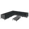vidaXL Salon de jardin 8 pcs avec coussins R&eacute;sine tress&eacute;e Gris fonc&eacute;