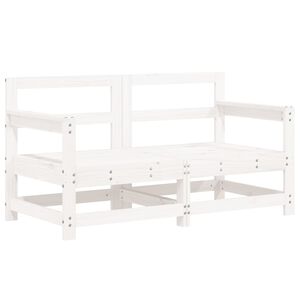 vidaXL Canap&eacute;s d'angle de jardin 2 pcs blanc bois de pin massif