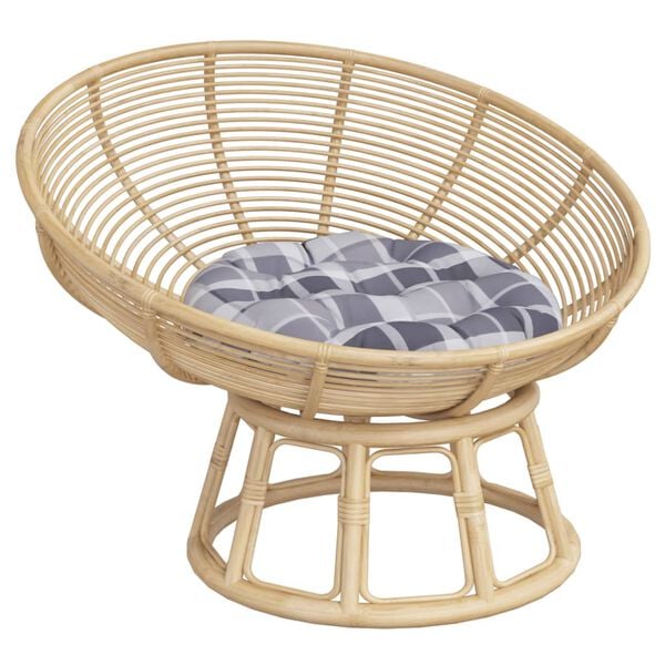 vidaXL Coussin rond motif &agrave; carreaux gris &Oslash; 60 x11 cm tissu oxford