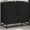 vidaXL Armoire de lavabo de salle de bain noir 65x33x60 cm