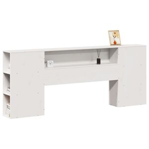 vidaXL T&ecirc;te de lit avec rangement blanc 200 cm bois massif de pin