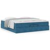 vidaXL Cadre de lit ottoman avec matelas bleu fonc&eacute; 200x200 cm velours