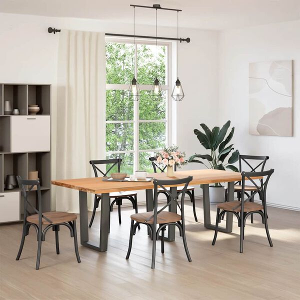 vidaXL Pieds de table à manger en V 3 pièces Anthracite 70 x (72-73,3) cm Acier