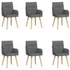 vidaXL Chaises de salle &agrave; manger 6 pcs Tissu Gris fonc&eacute;