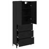 vidaXL Haut Armoire Ch&ecirc;ne noir 69,5 x 34 x 180 cm Bois d'ing&eacute;nierie